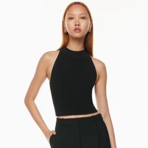 Aritzia Babaton sculpt knit mock neck halter top